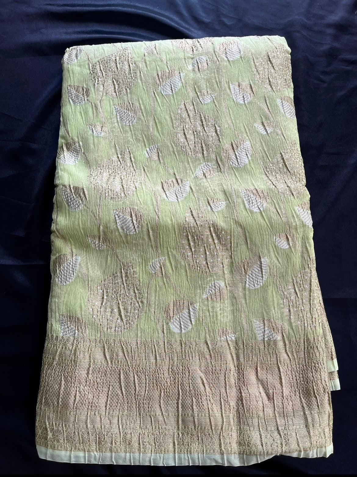 Cotton Crushed Tissue Saree