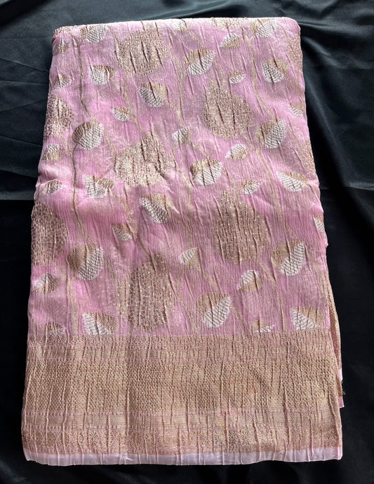 Cotton Crushed Tissue Saree