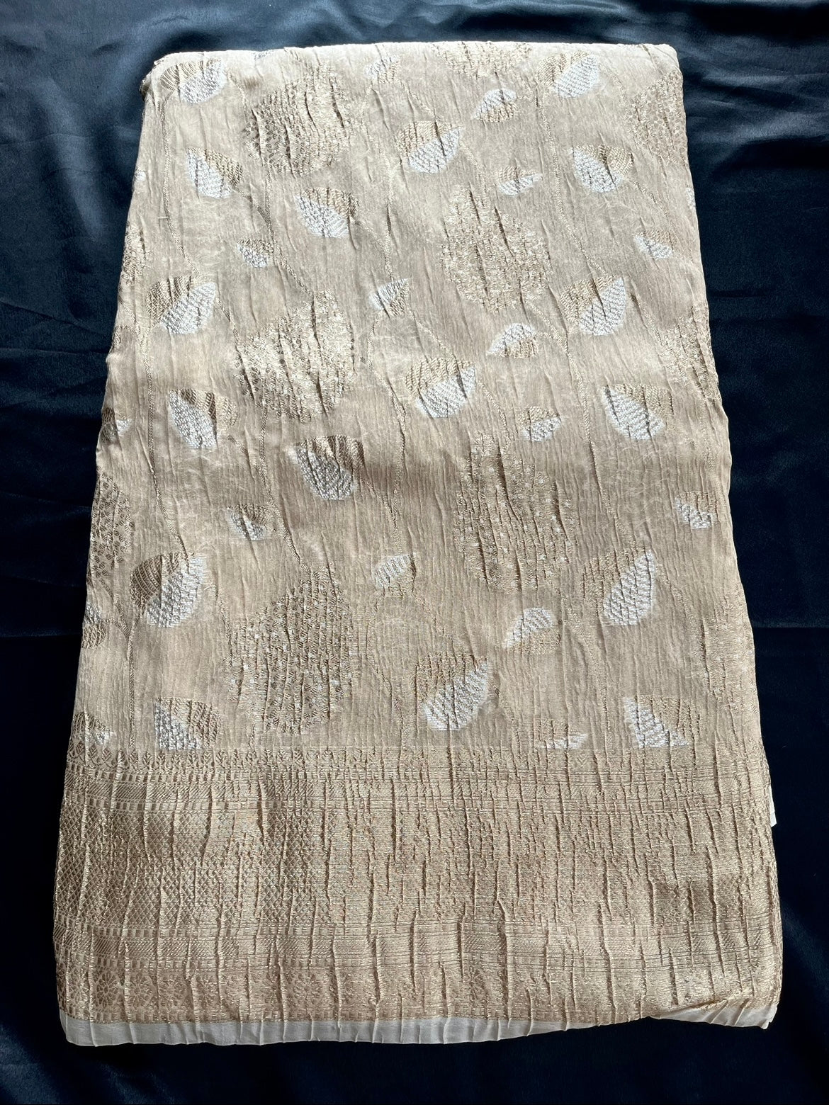 Cotton Crushed Tissue Saree