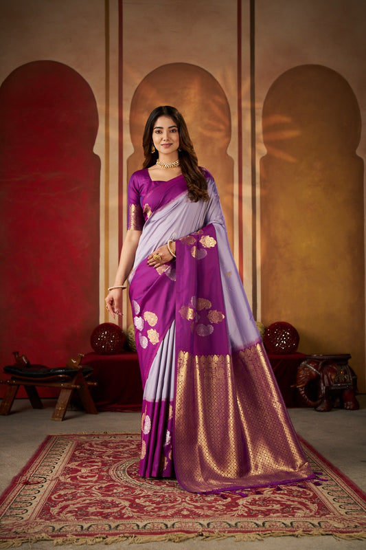 Lavender Soft Silk Saree