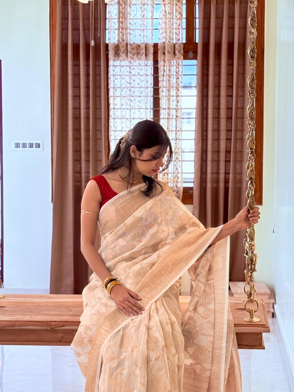 Cotton Crushed Tissue Saree