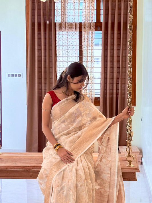 Cotton Crushed Tissue Saree