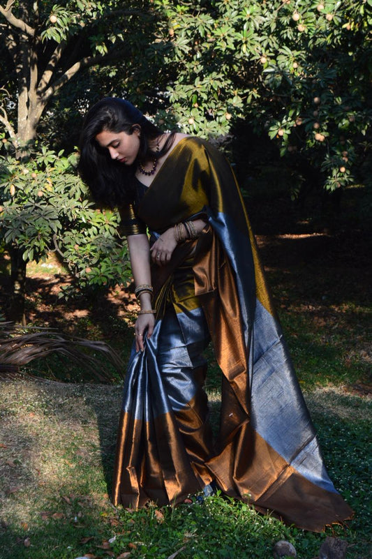 Patta fancy Tissue saree