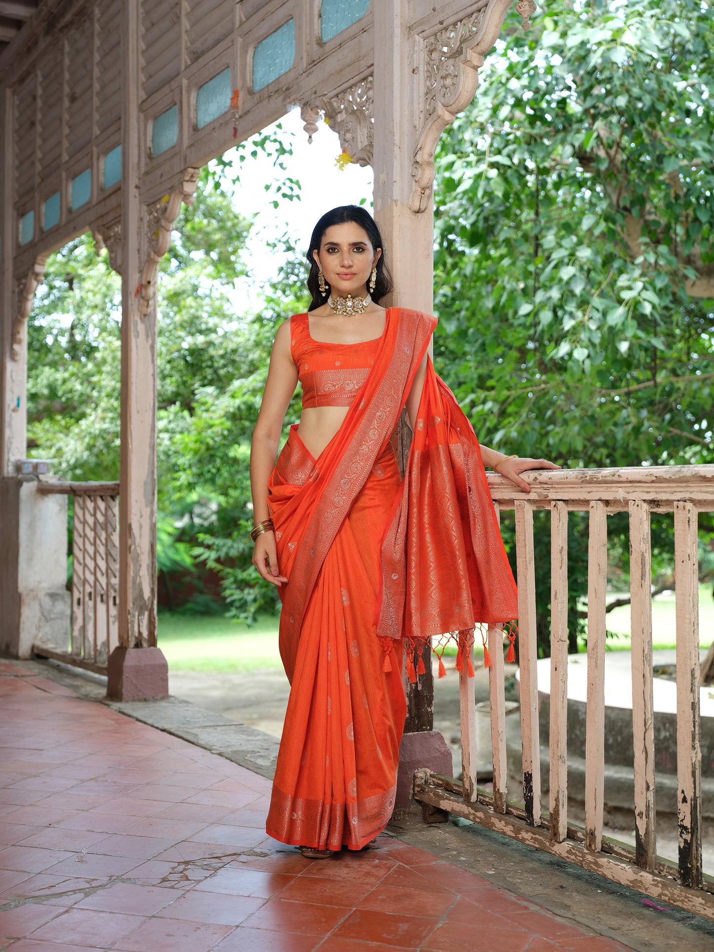 Soft Silk Orange Saree
