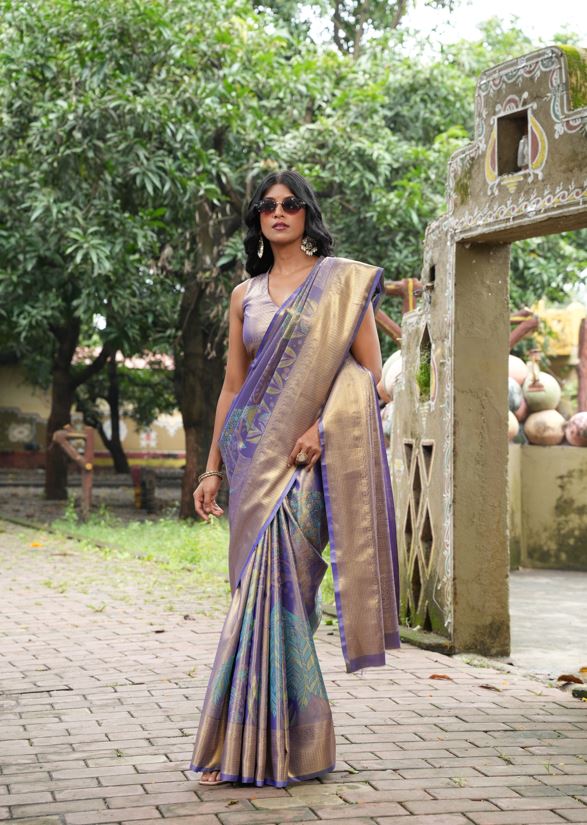 Lavender Soft Tissue Silk Saree