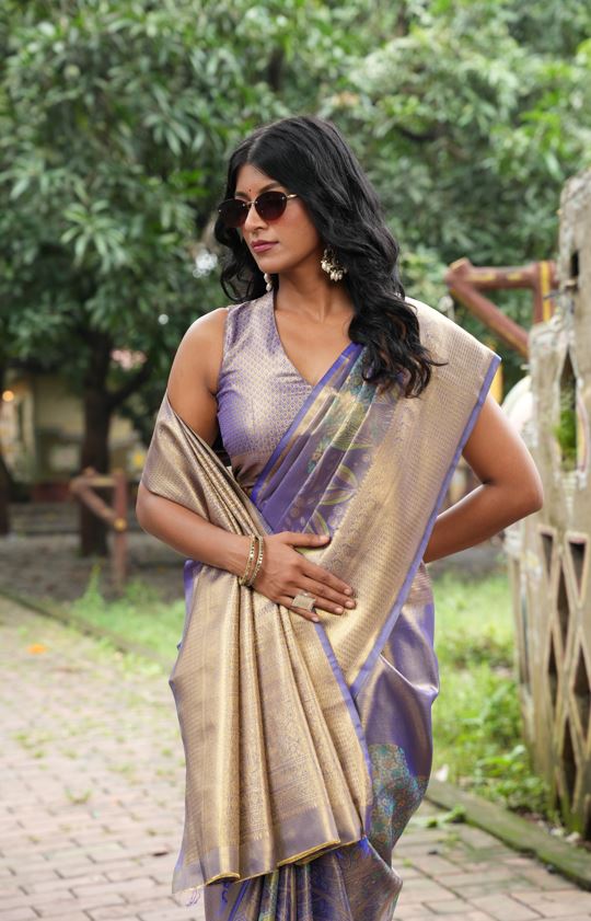 Lavender Soft Tissue Silk Saree